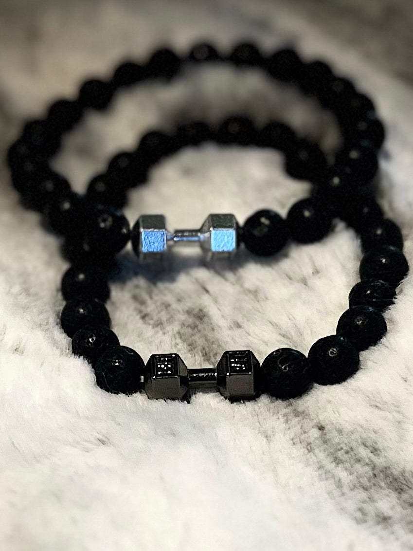Black Crystal Lava Stone - Barbell | Rigid Texture